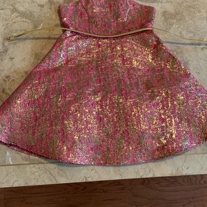 Beautiful pink and gold metallic dress sleeveless